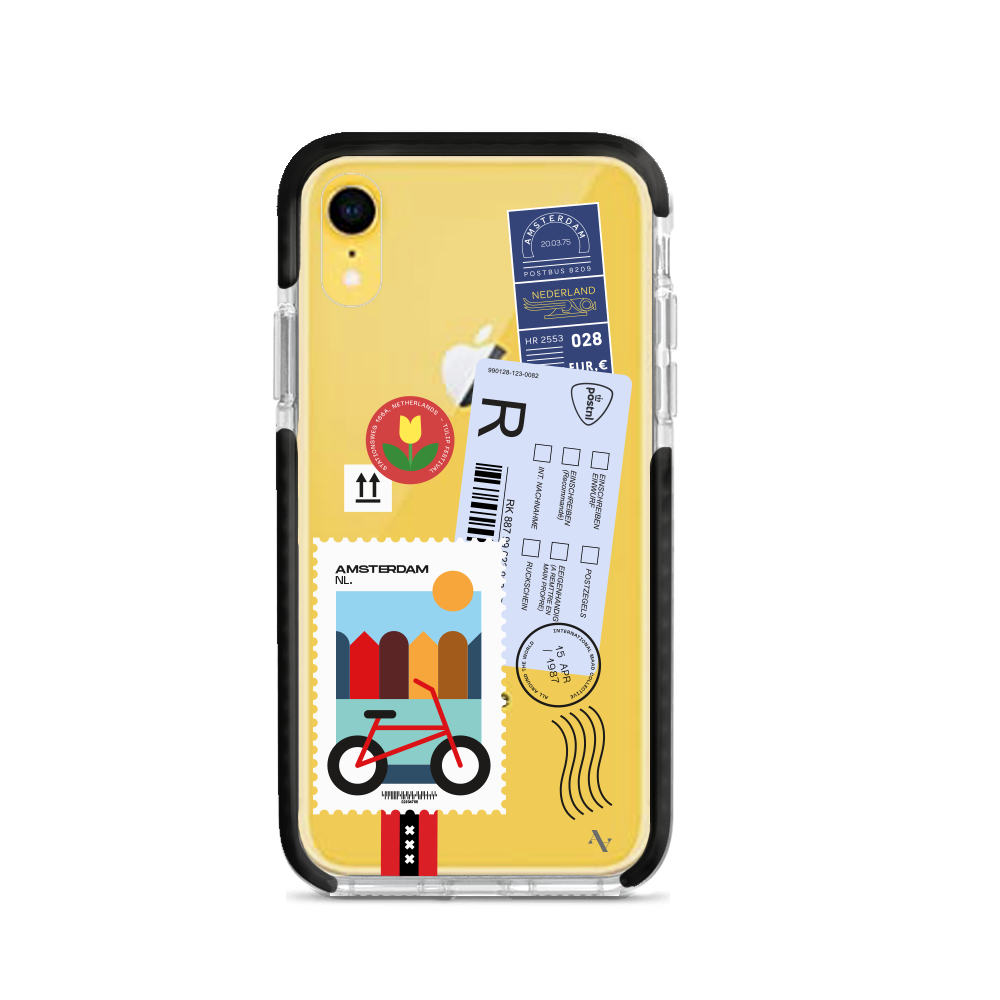 MAAD World iPhone XR Clear Case showcasing its slim and protective design, perfect for travelers.