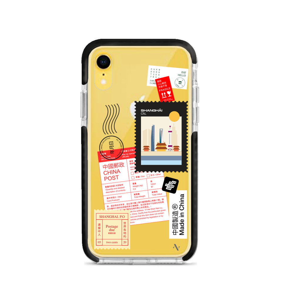 MAAD World iPhone XR Clear Case showcasing its slim and protective design, perfect for travelers.