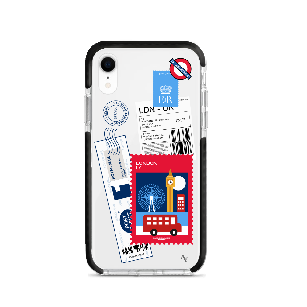 MAAD World iPhone XR Clear Case showcasing its slim and protective design, perfect for travelers.