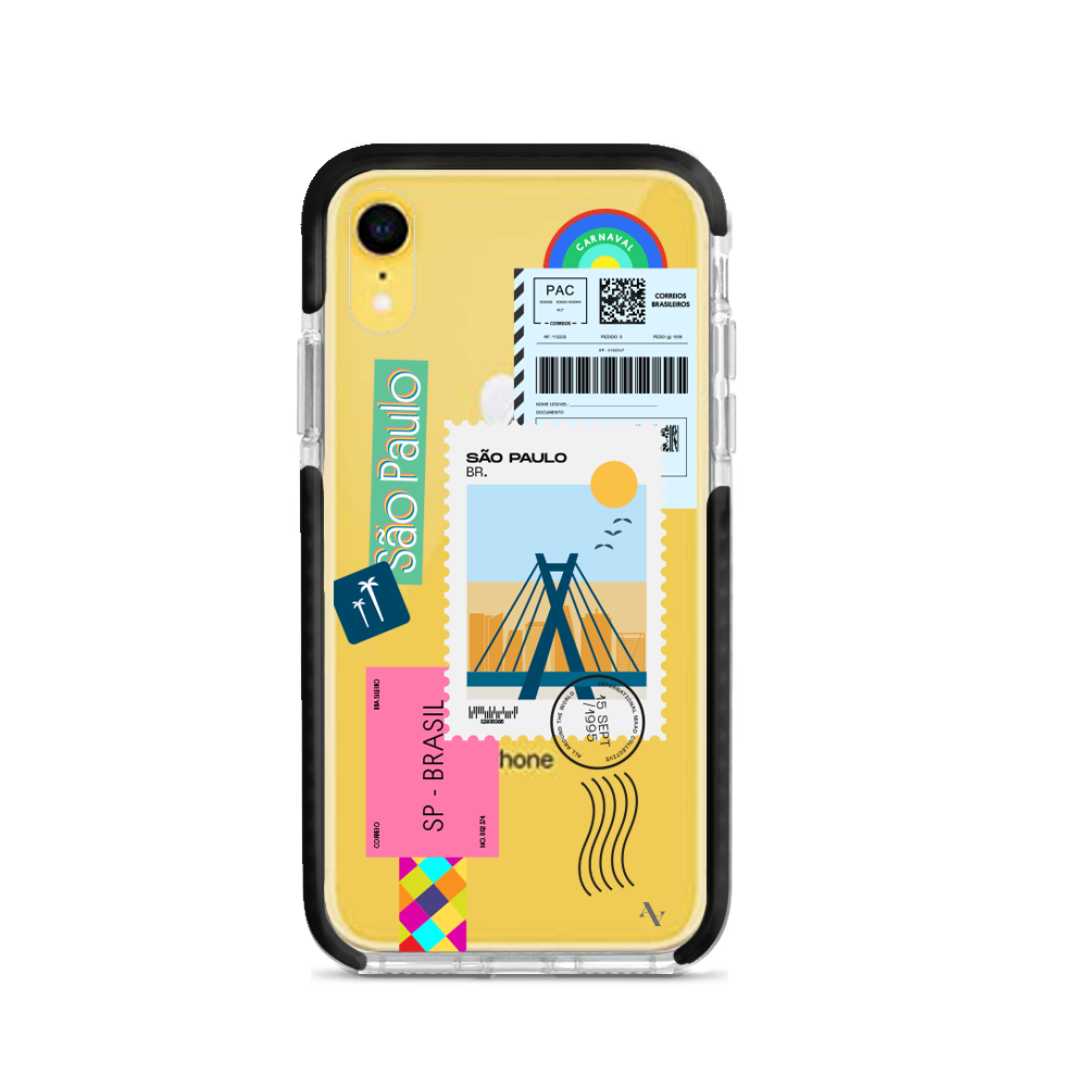 MAAD World iPhone XR Clear Case showcasing its slim and protective design, perfect for travelers.