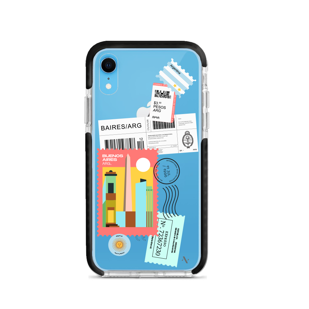 MAAD World iPhone XR Clear Case showcasing its slim and protective design, perfect for travelers.