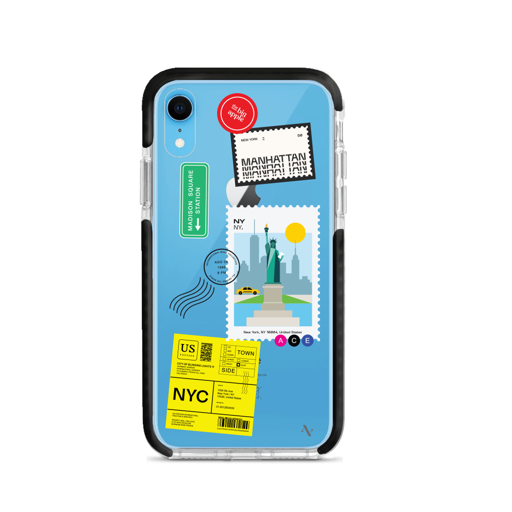 MAAD World iPhone XR Clear Case showcasing its slim and protective design, perfect for travelers.