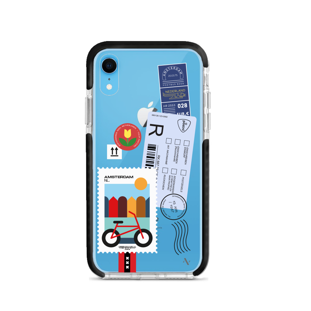 MAAD World iPhone XR Clear Case showcasing its slim and protective design, perfect for travelers.