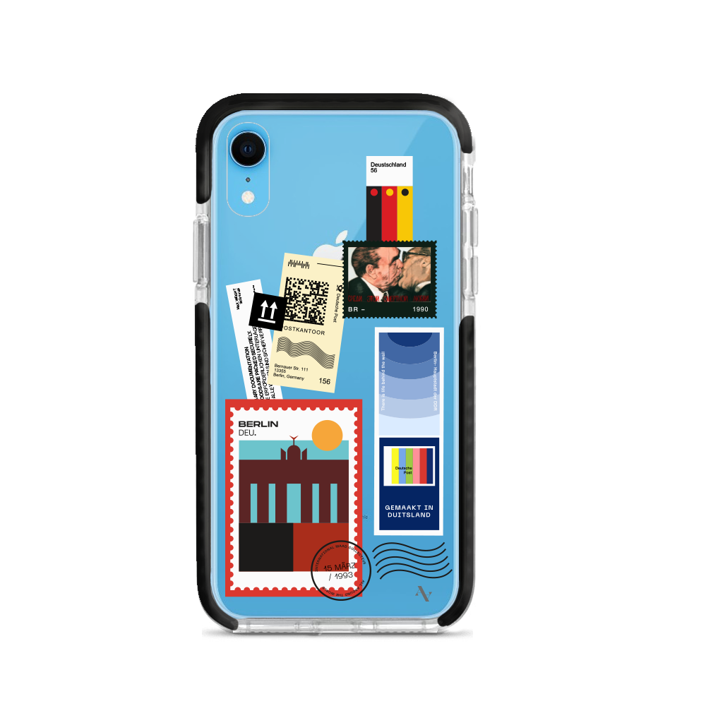 MAAD World iPhone XR Clear Case showcasing its slim and protective design, perfect for travelers.