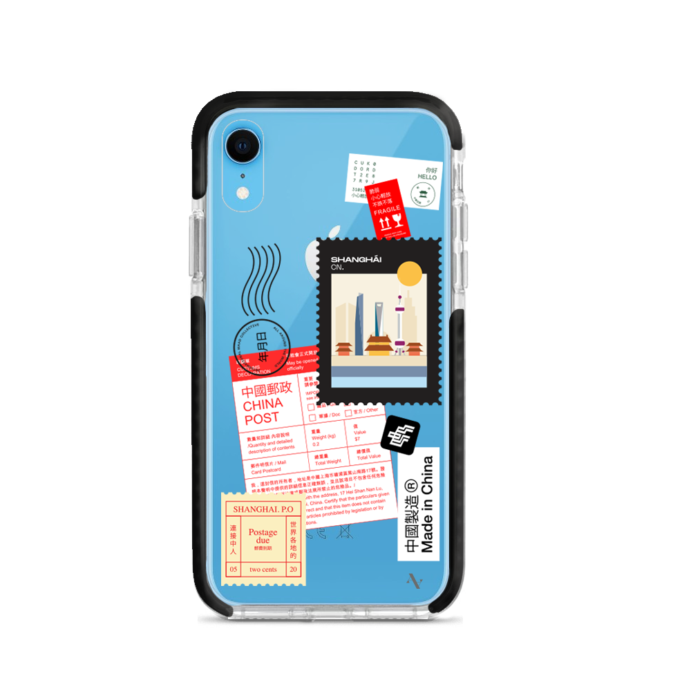 MAAD World iPhone XR Clear Case showcasing its slim and protective design, perfect for travelers.