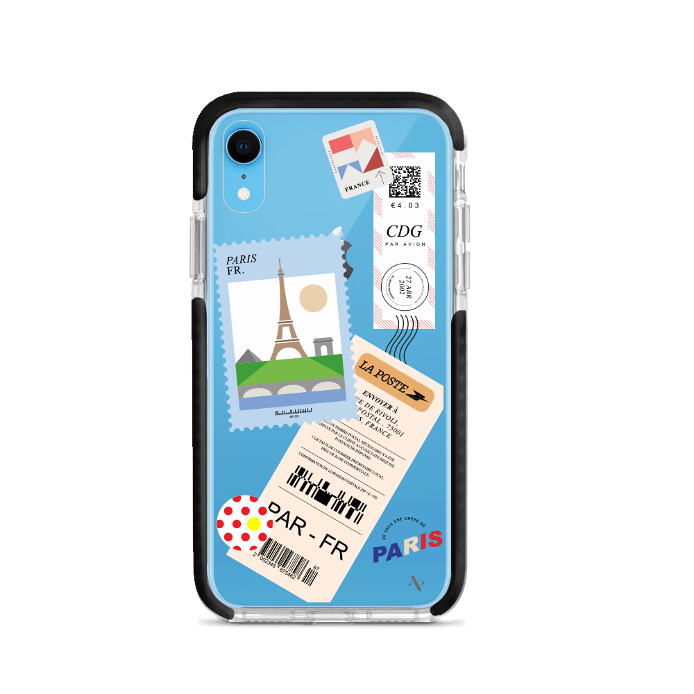 MAAD World iPhone XR Clear Case showcasing its slim and protective design, perfect for travelers.