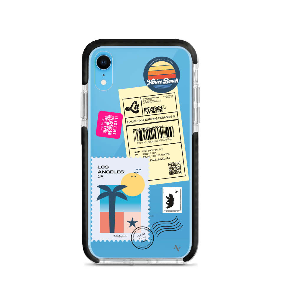 MAAD World iPhone XR Clear Case showcasing its slim and protective design, perfect for travelers.