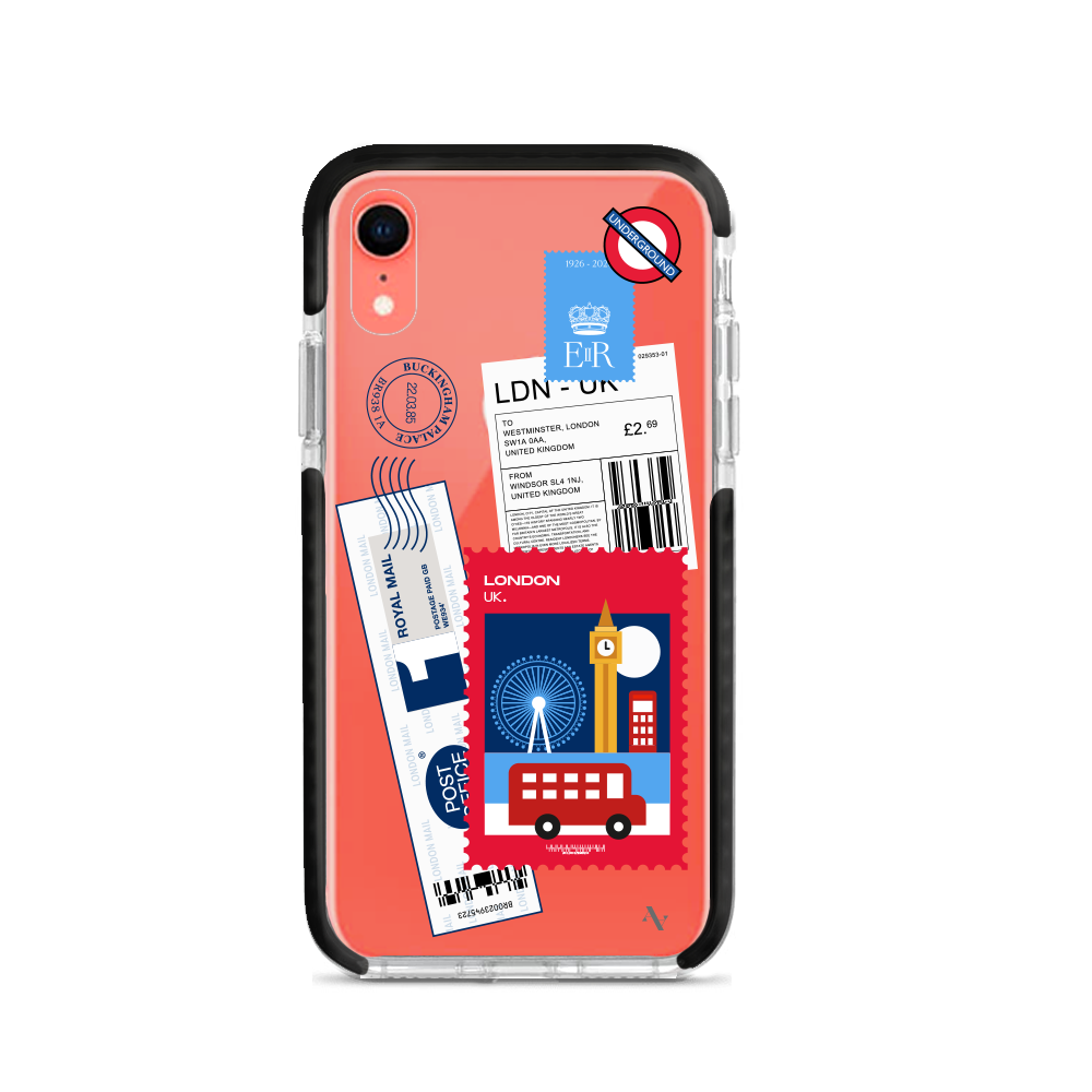 MAAD World iPhone XR Clear Case showcasing its slim and protective design, perfect for travelers.