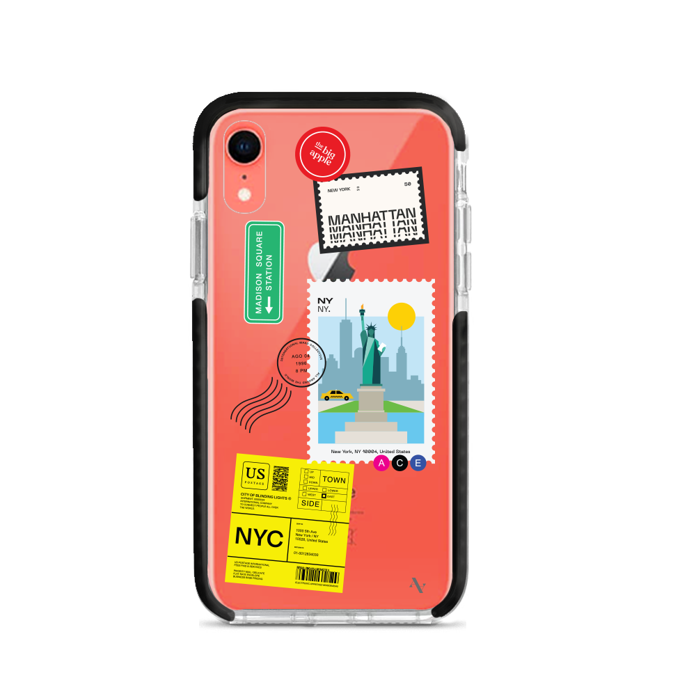 MAAD World iPhone XR Clear Case showcasing its slim and protective design, perfect for travelers.