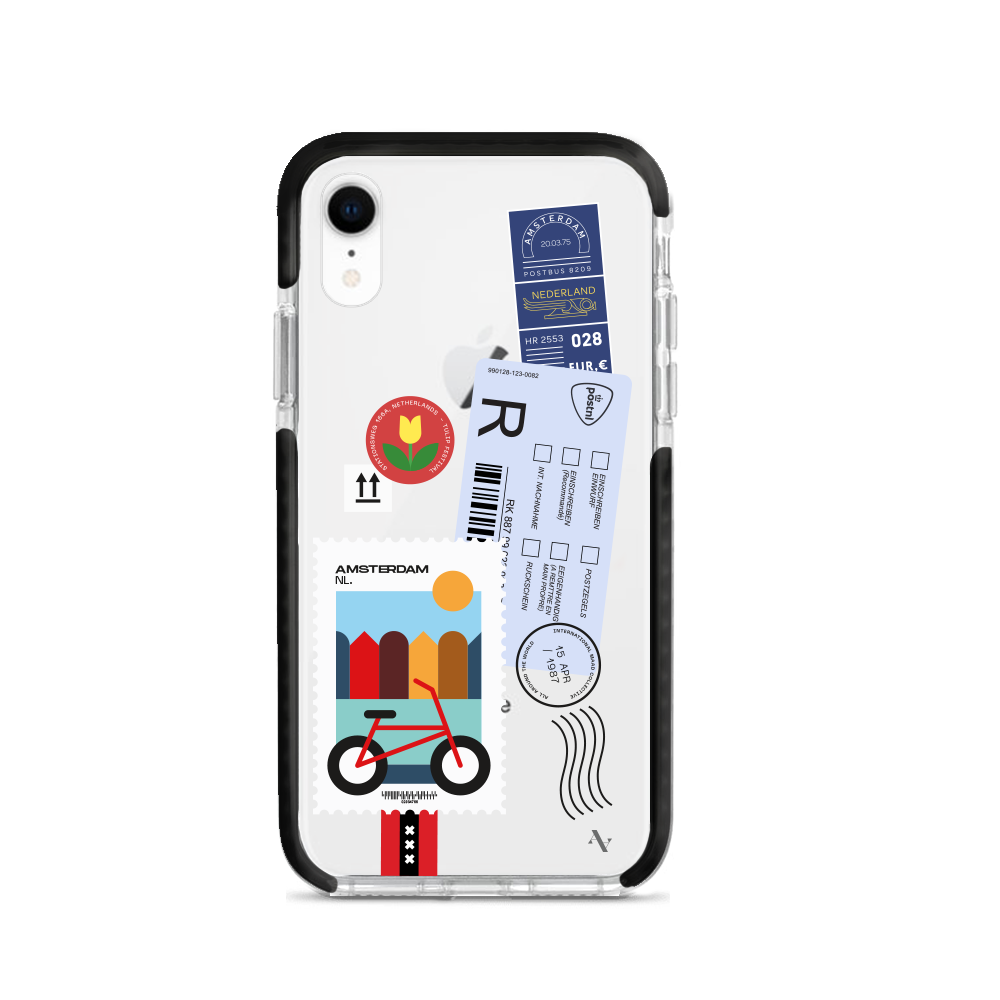 MAAD World iPhone XR Clear Case showcasing its slim and protective design, perfect for travelers.