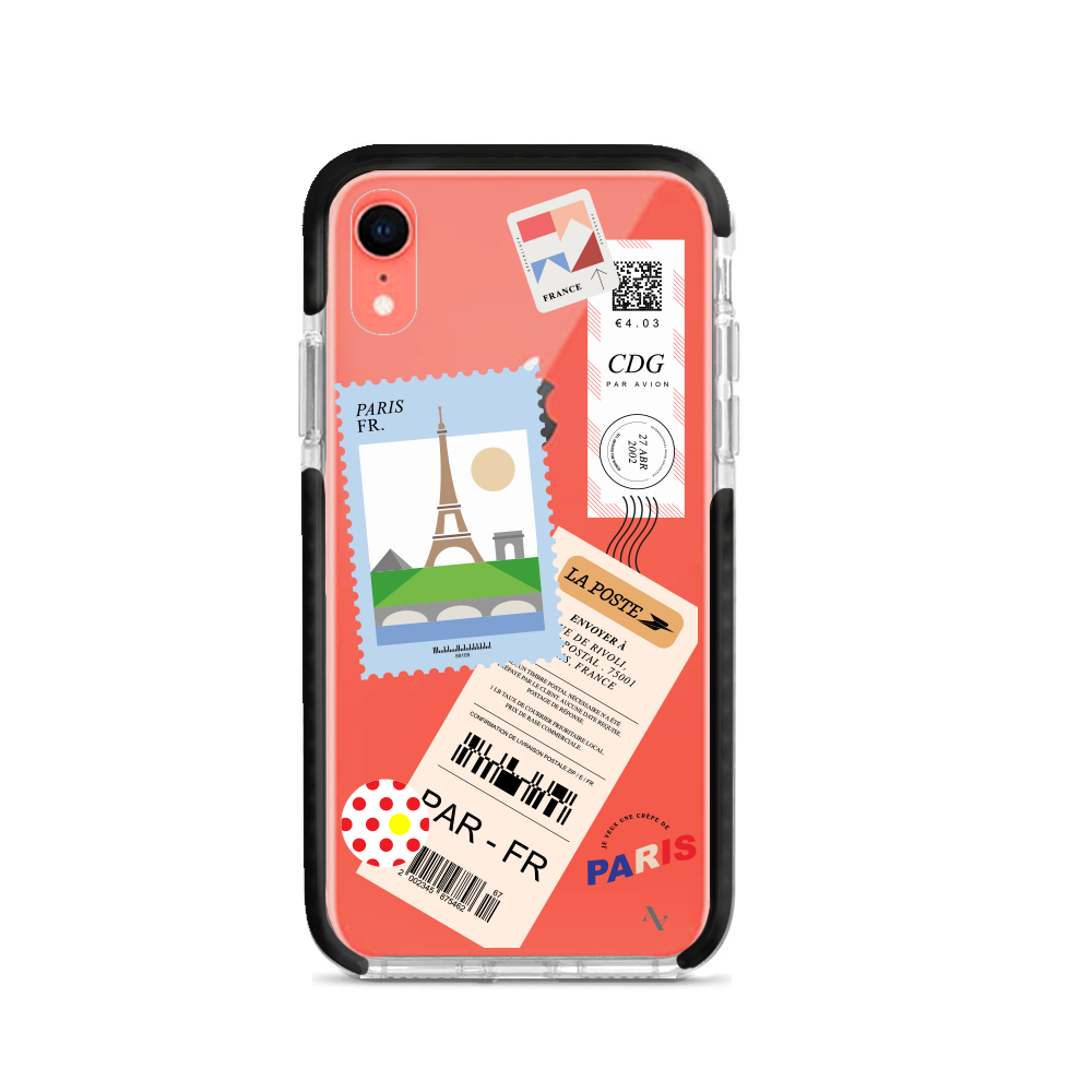 MAAD World iPhone XR Clear Case showcasing its slim and protective design, perfect for travelers.