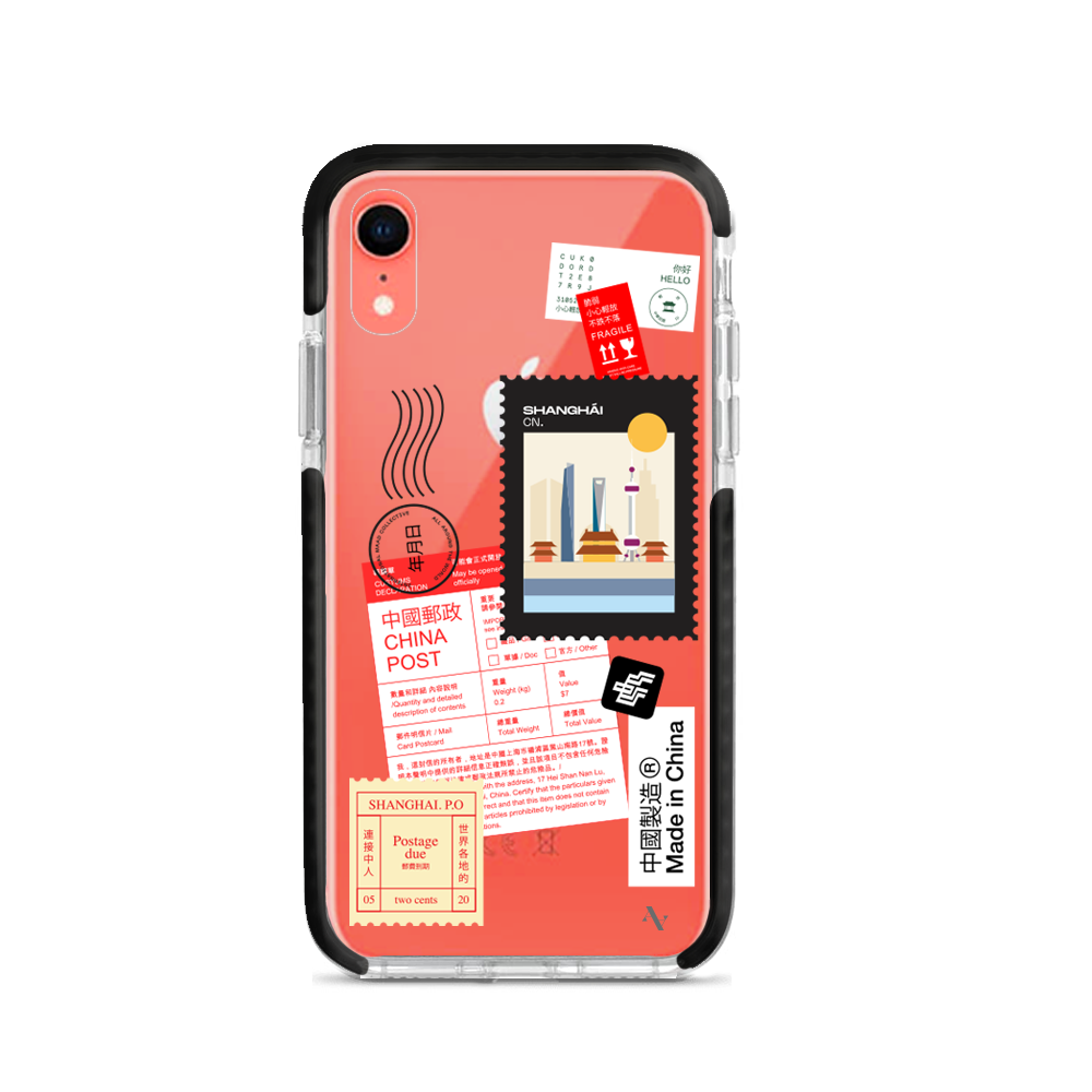 MAAD World iPhone XR Clear Case showcasing its slim and protective design, perfect for travelers.