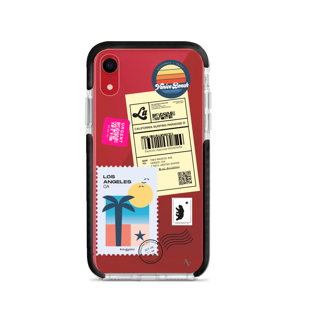 MAAD World iPhone XR Clear Case showcasing its slim and protective design, perfect for travelers.