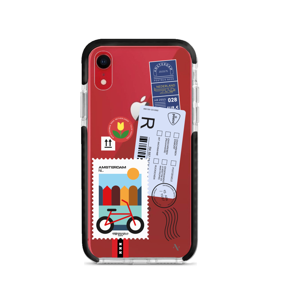 MAAD World iPhone XR Clear Case showcasing its slim and protective design, perfect for travelers.