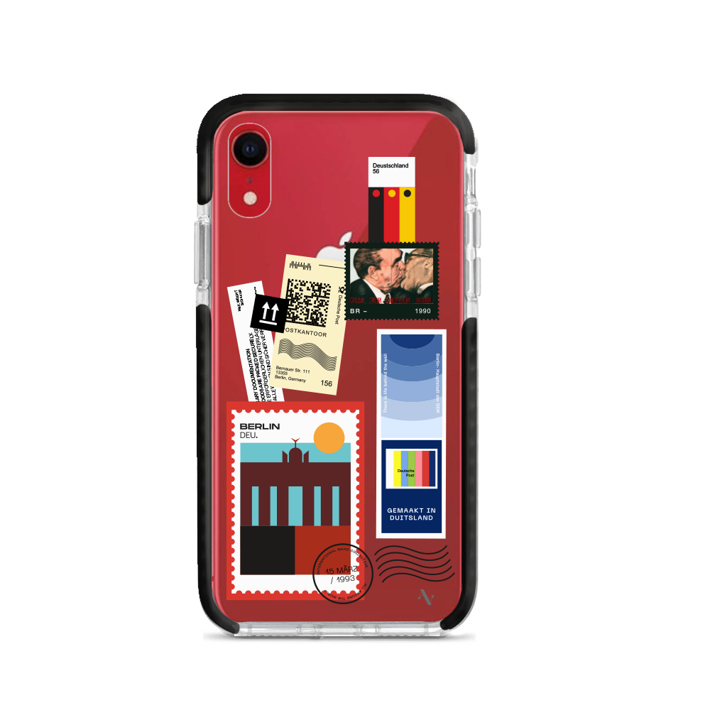 MAAD World iPhone XR Clear Case showcasing its slim and protective design, perfect for travelers.