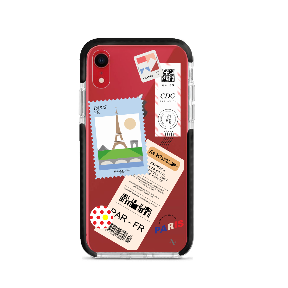 MAAD World iPhone XR Clear Case showcasing its slim and protective design, perfect for travelers.