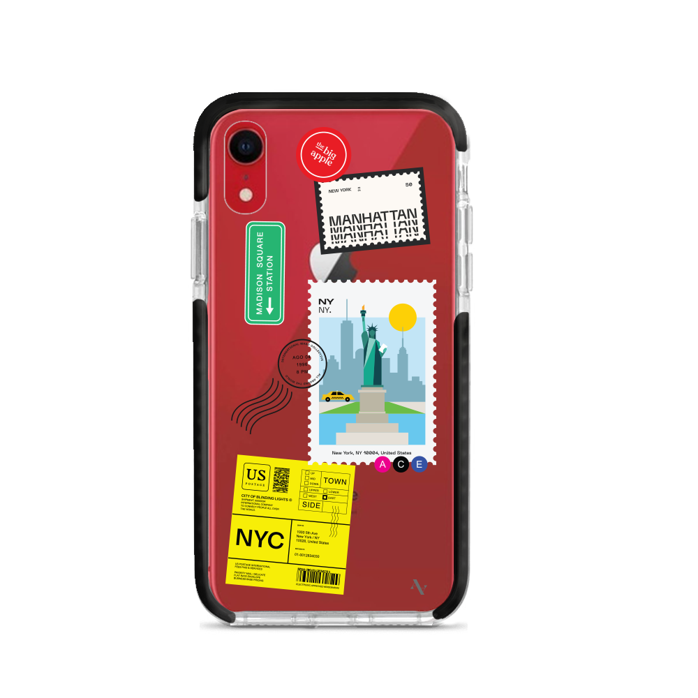 MAAD World iPhone XR Clear Case showcasing its slim and protective design, perfect for travelers.