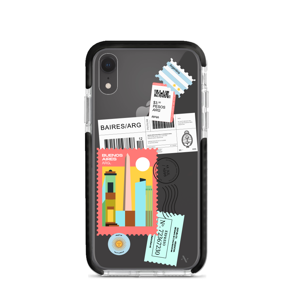 MAAD World iPhone XR Clear Case showcasing its slim and protective design, perfect for travelers.