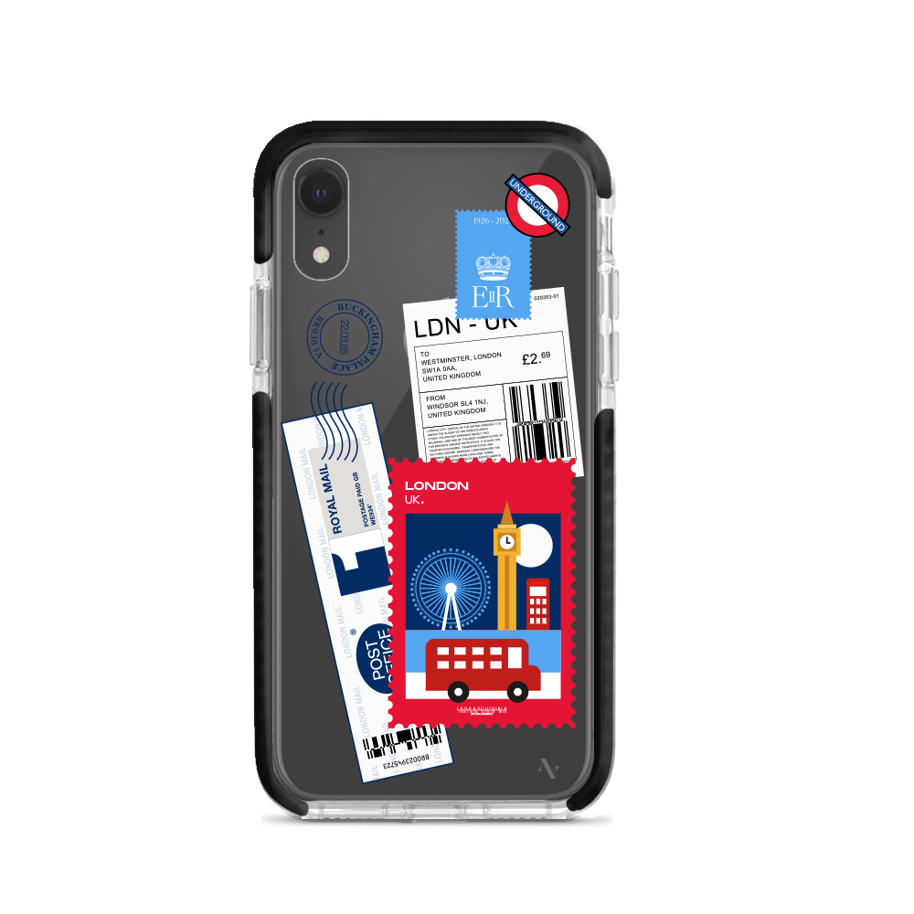 MAAD World iPhone XR Clear Case showcasing its slim and protective design, perfect for travelers.