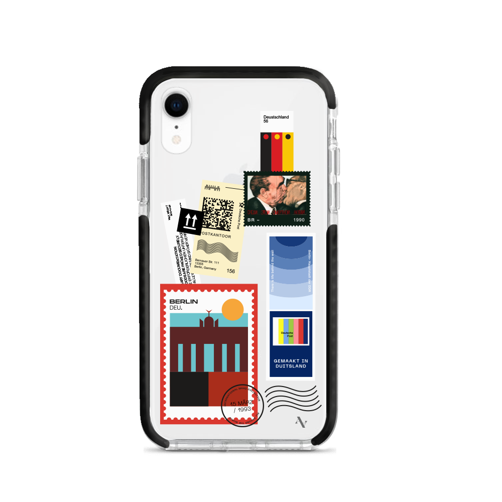 MAAD World iPhone XR Clear Case showcasing its slim and protective design, perfect for travelers.