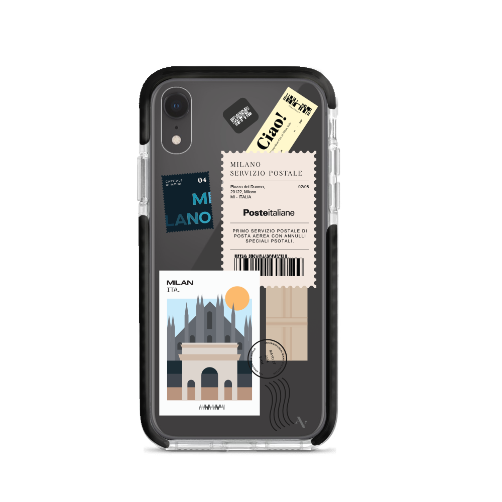 MAAD World iPhone XR Clear Case showcasing its slim and protective design, perfect for travelers.