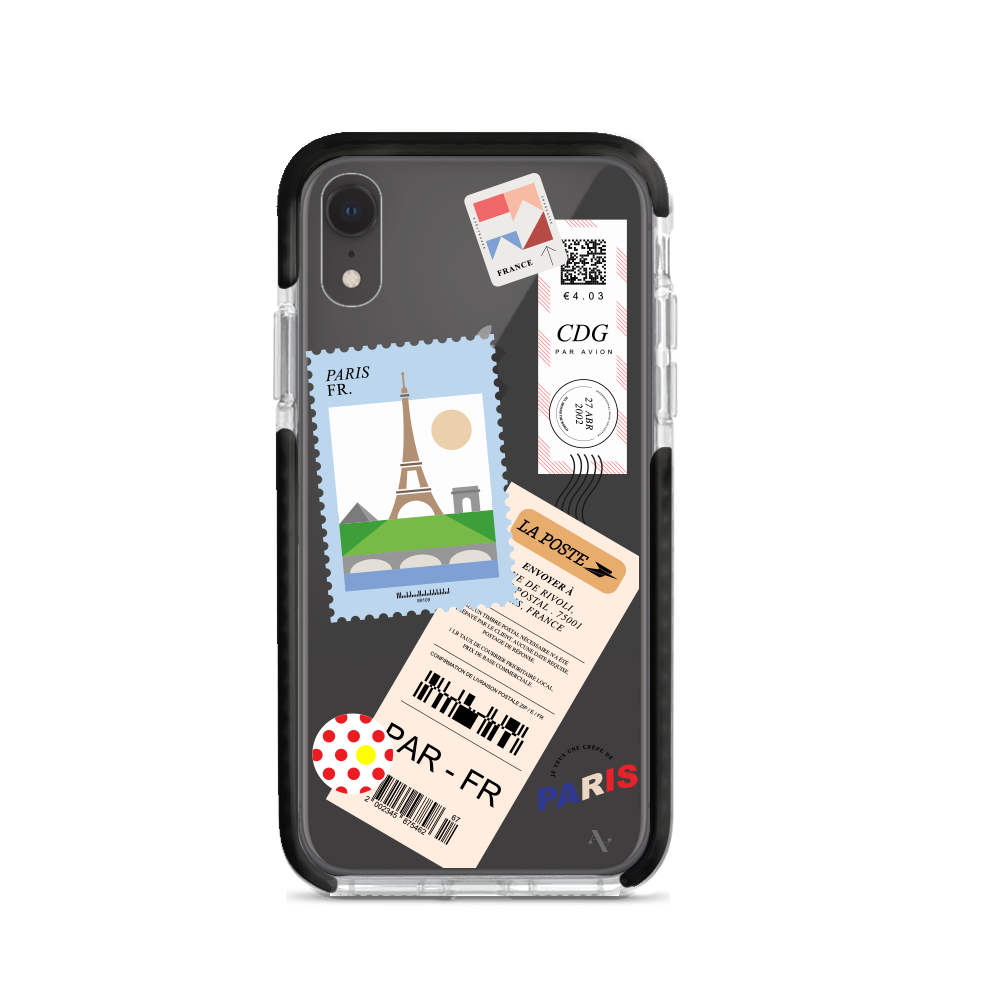 MAAD World iPhone XR Clear Case showcasing its slim and protective design, perfect for travelers.