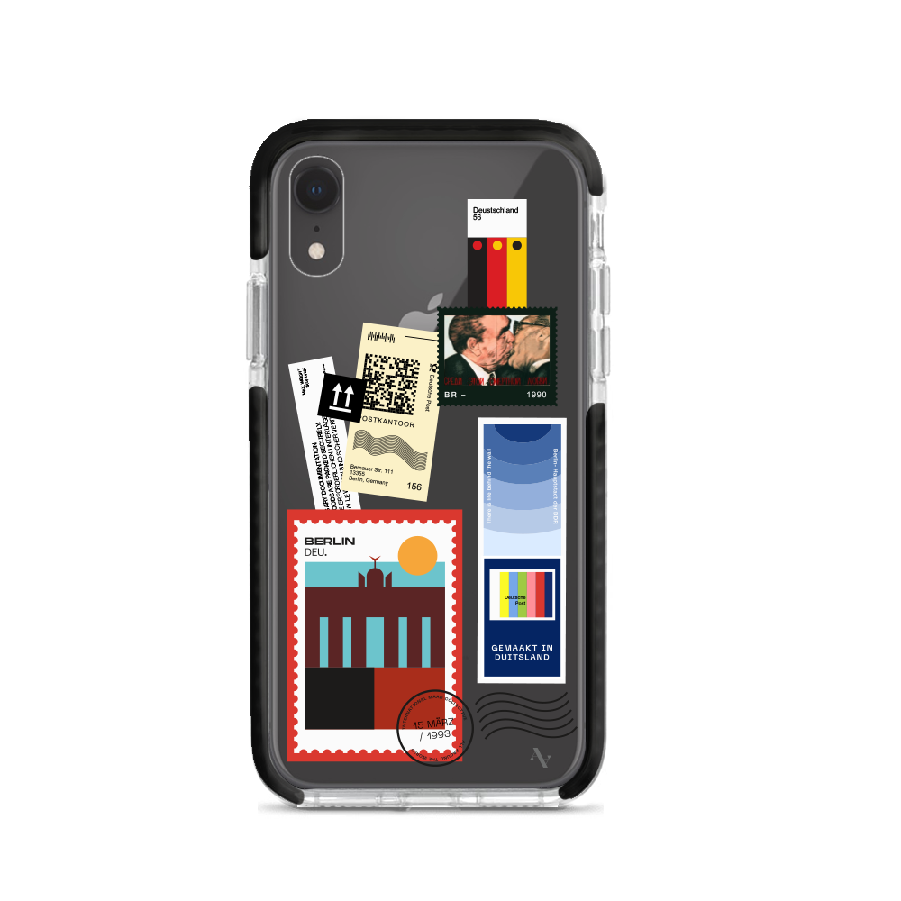 MAAD World iPhone XR Clear Case showcasing its slim and protective design, perfect for travelers.