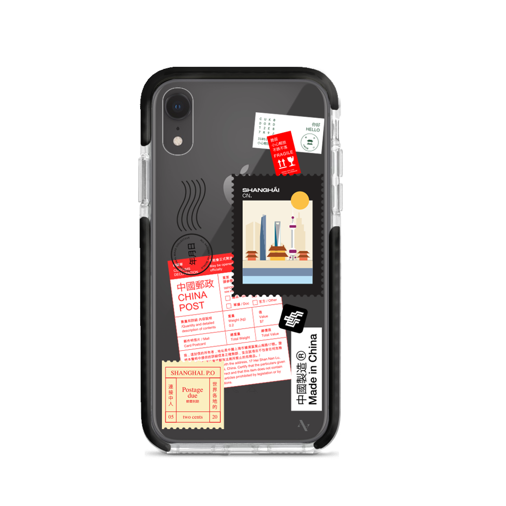 MAAD World iPhone XR Clear Case showcasing its slim and protective design, perfect for travelers.