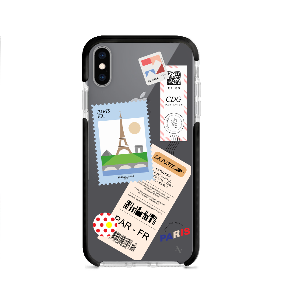 MAAD World Clear Case for iPhone XS MAX, showcasing a slim and transparent design that protects the device while highlighting its original aesthetics.