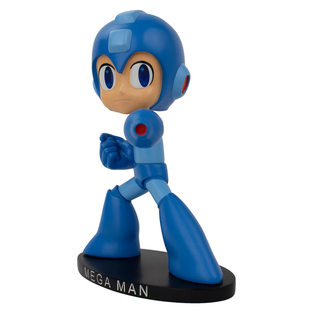 Mega Man Bobblehead standing 8 inches tall, hand-painted with vibrant colors, showcasing the iconic character from the video game series.