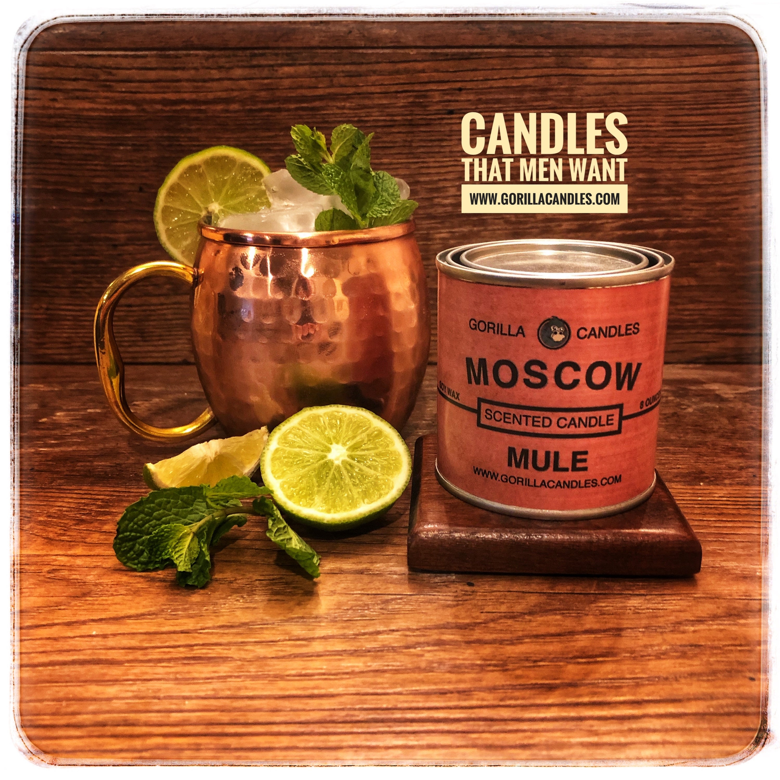 A refreshing Moscow Mule cocktail served in a traditional copper mug, garnished with a lime wedge and fresh mint leaves.