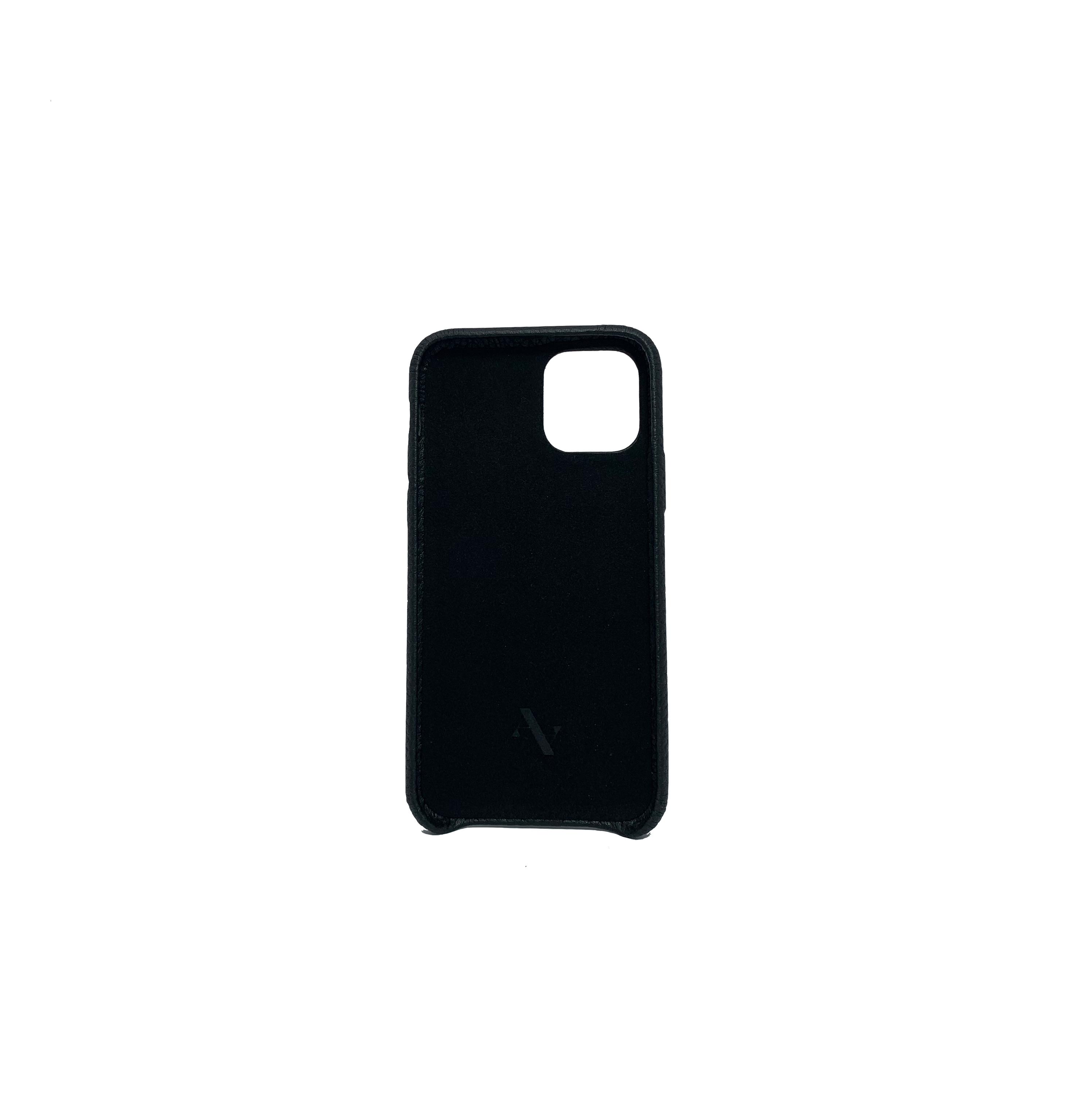 Stylish Pebble Black iPhone 11 Pro Case made from genuine leather, featuring a minimalist design and personalization options.