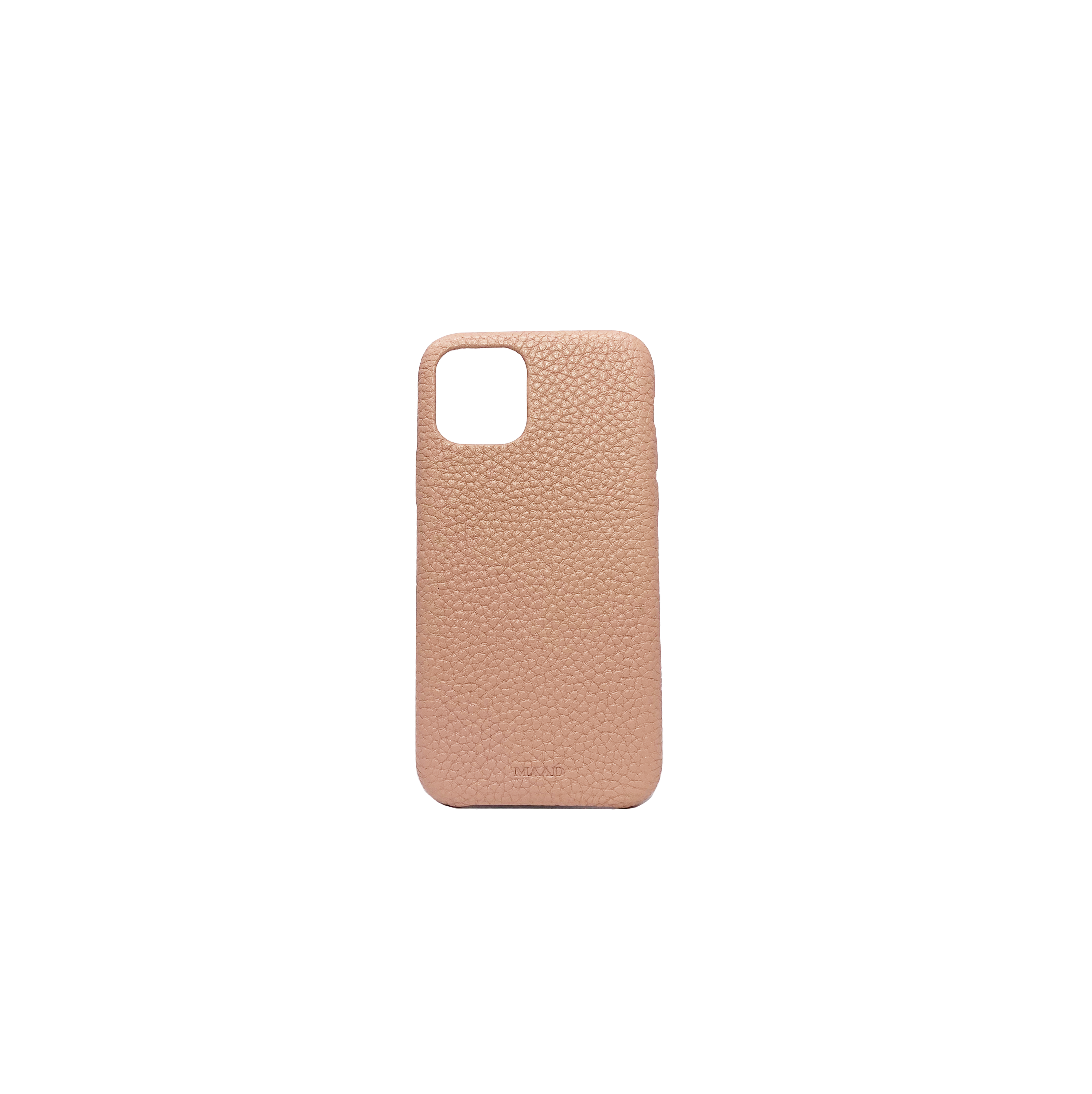 Pebble Nude iPhone 11 Pro Case made from genuine leather, featuring a minimalist design in earthy tones.