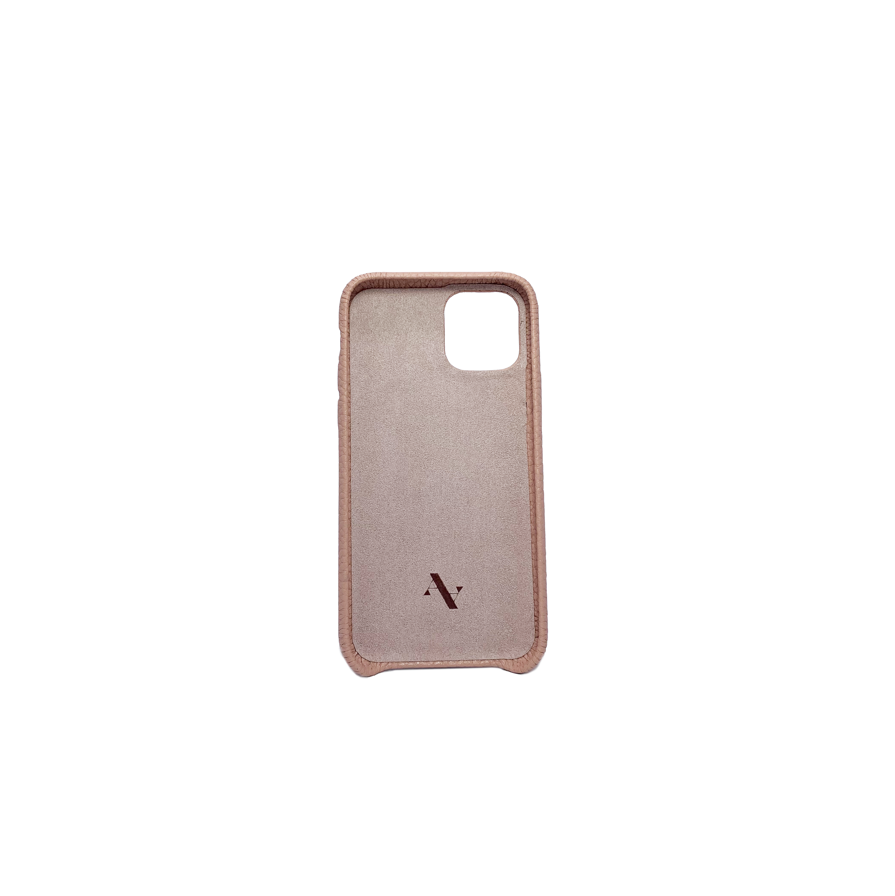 Pebble Nude iPhone 11 Pro Case made from genuine leather, featuring a minimalist design in earthy tones.