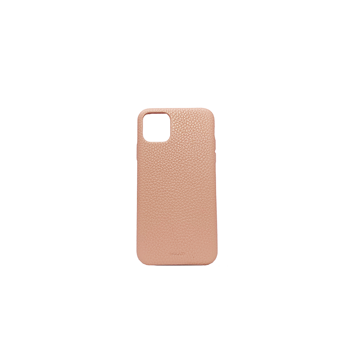 Pebble Nude iPhone 11 Pro Max Case made from genuine leather, featuring a minimalist design in earthy tones.