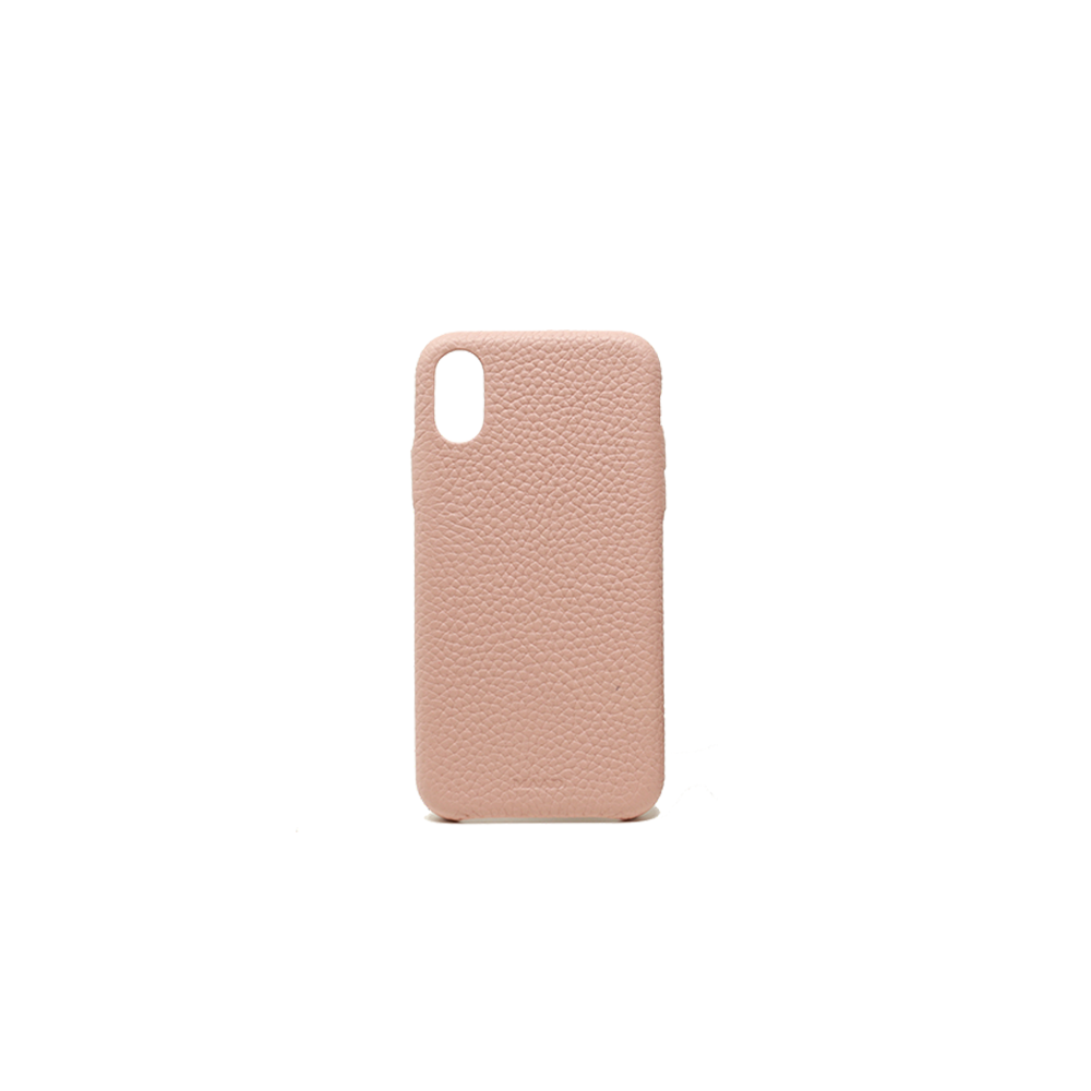 Pebble Nude iPhone XR Case made from genuine leather, featuring a minimalist design in earthy tones.