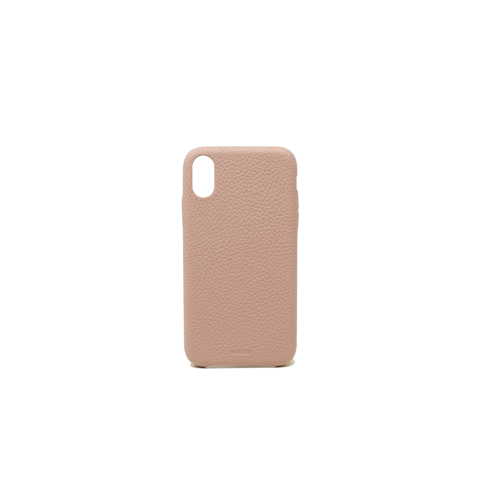 Pebble Nude iPhone X/XS Case made from genuine leather, featuring a minimalist design in earthy tones.