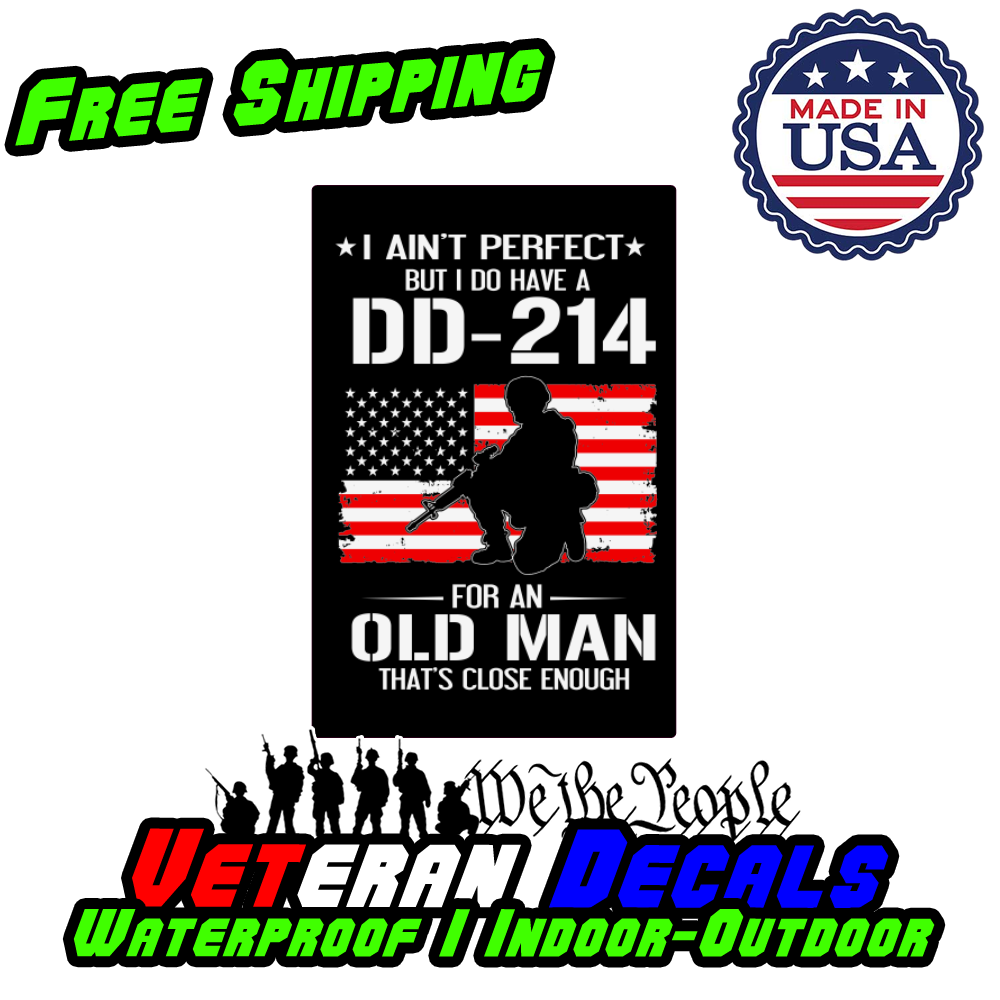 Perfect DD-214 Veteran Military Decal Sticker for cars and trucks, showcasing pride in military service.