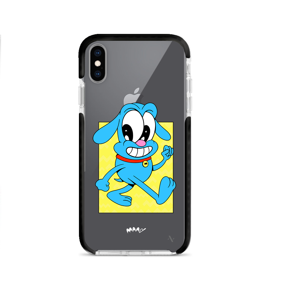 PMouh x MAAD iPhone XS Max Clear Case showcasing its slim and protective design.