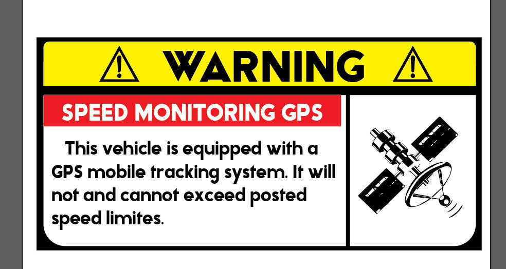 Speed Monitored GPS Tracking premium vinyl decal for business vehicles, promoting safe driving and speed compliance.