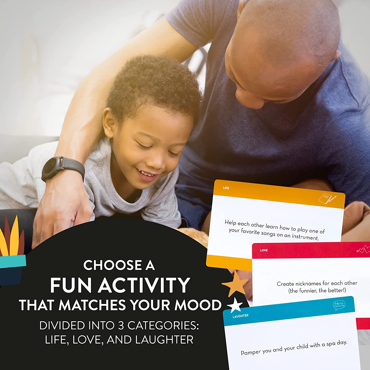 The Dad's Bucket List box featuring 100 adventure ideas for fathers and children, designed to create memorable experiences.