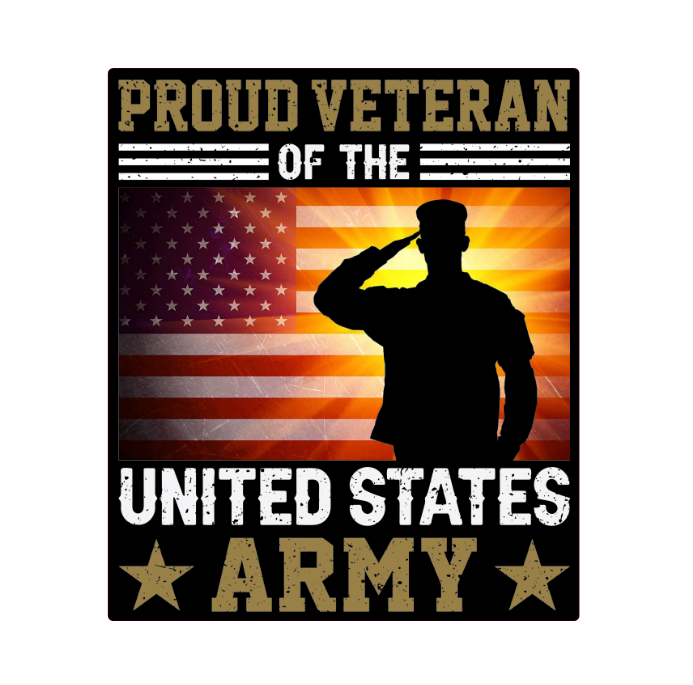 US Army Veteran Decal Sticker for cars and laptops, featuring bold military design.