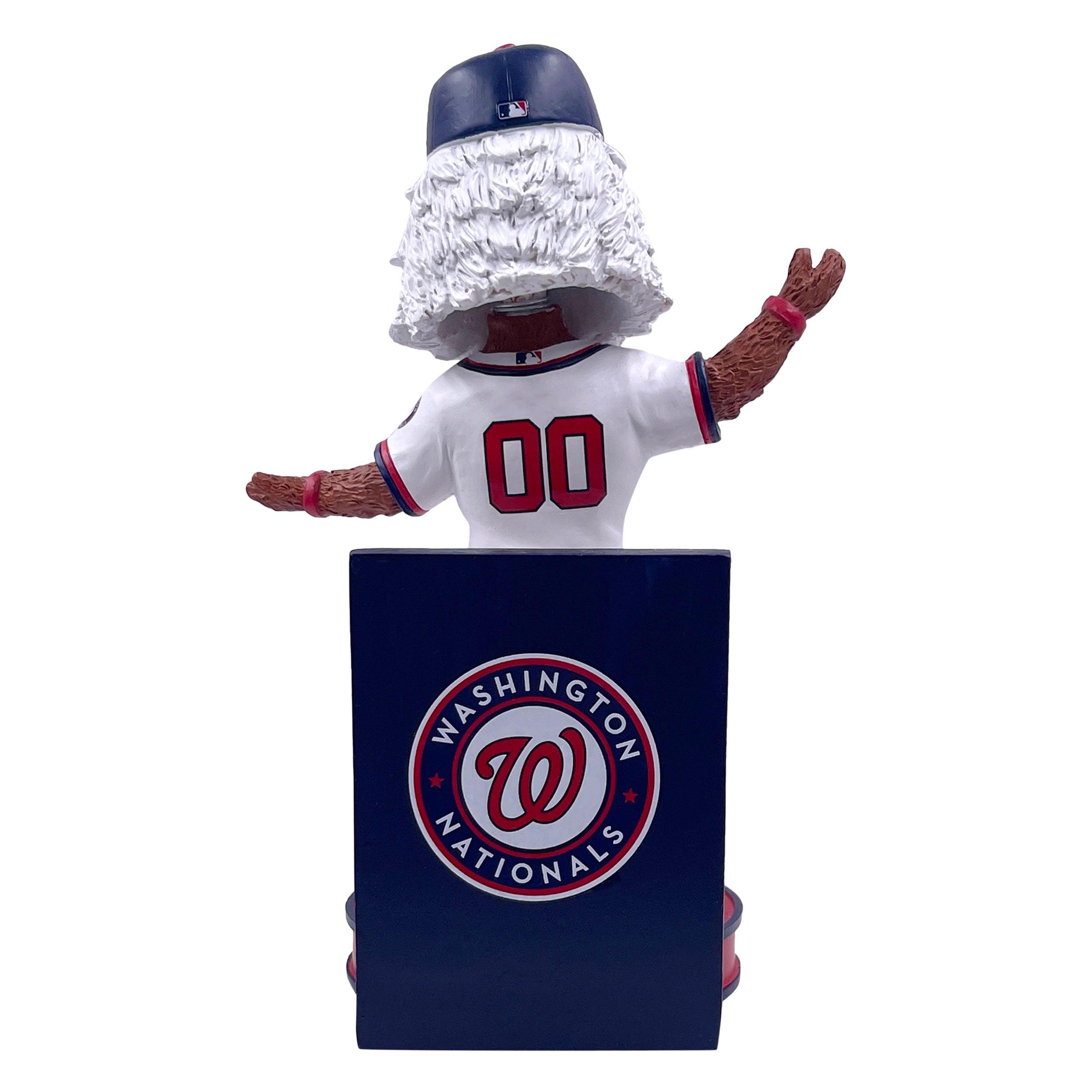 Washington Nationals Hero Series Mascot Bobblehead, 8 inches tall, featuring vibrant colors and detailed design.