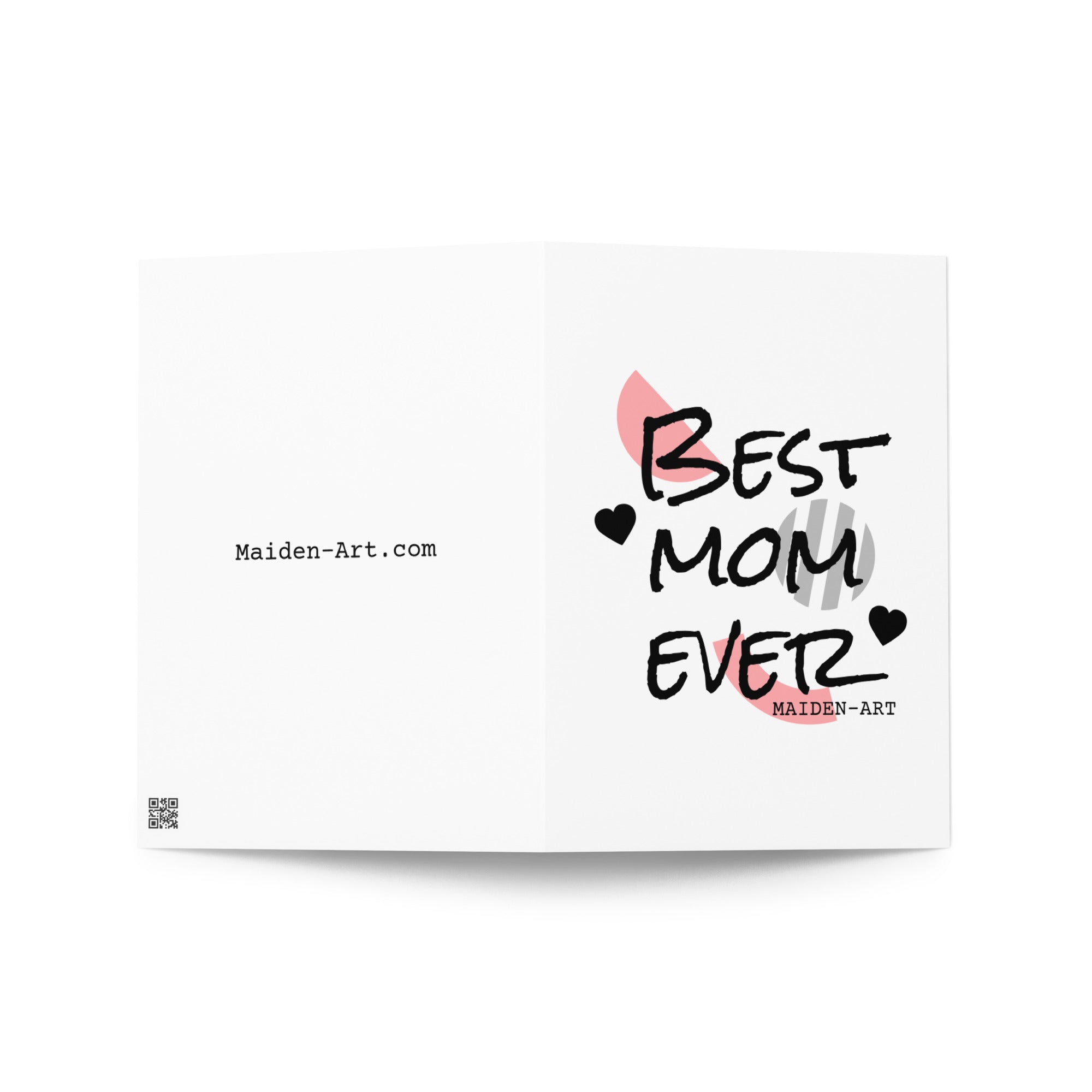 Best Mom Ever greeting card with vibrant colors and heartfelt design, displayed with a complimentary envelope.