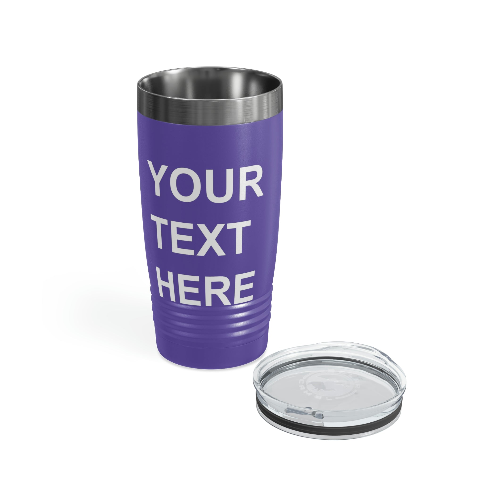 Custom Logo Tumbler in various colors with a clear lid, showcasing personalized designs.