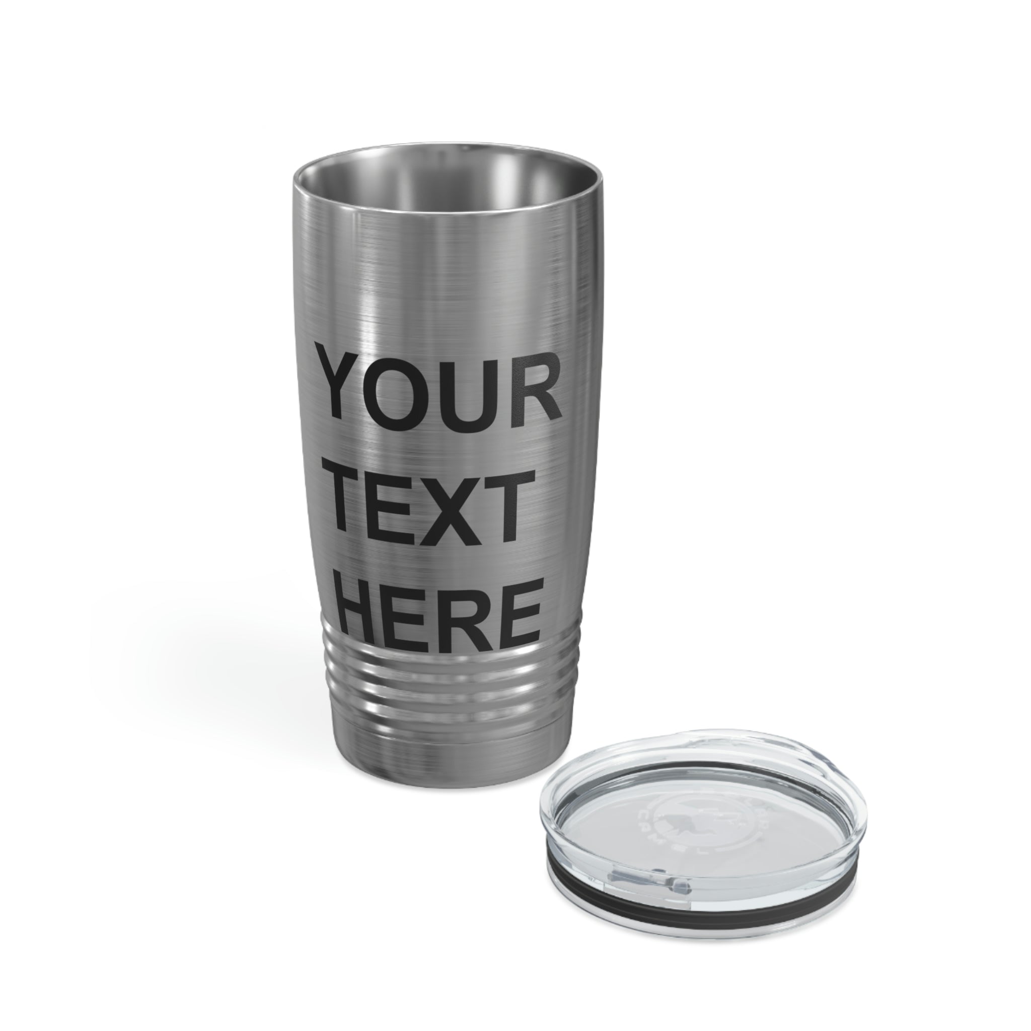 Custom Logo Tumbler in various colors with a clear lid, showcasing personalized designs.