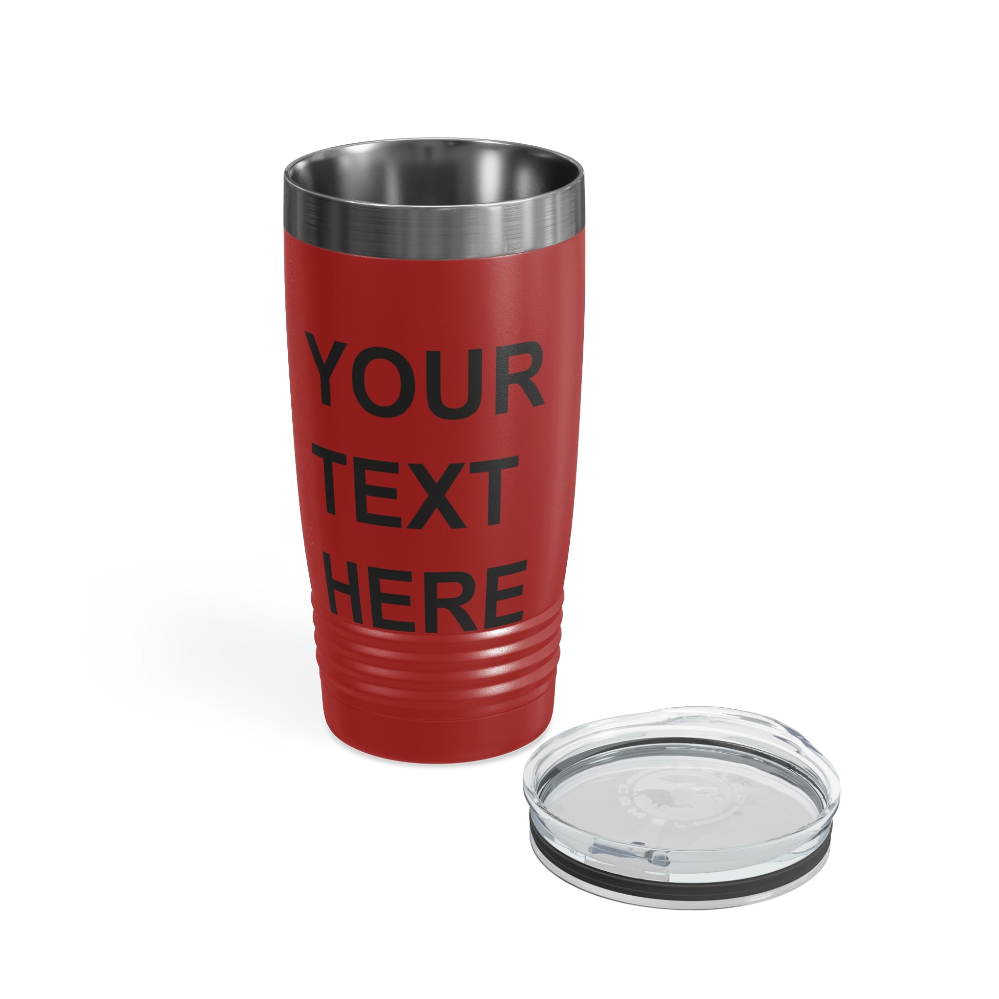 Custom Logo Tumbler in various colors with a clear lid, showcasing personalized designs.