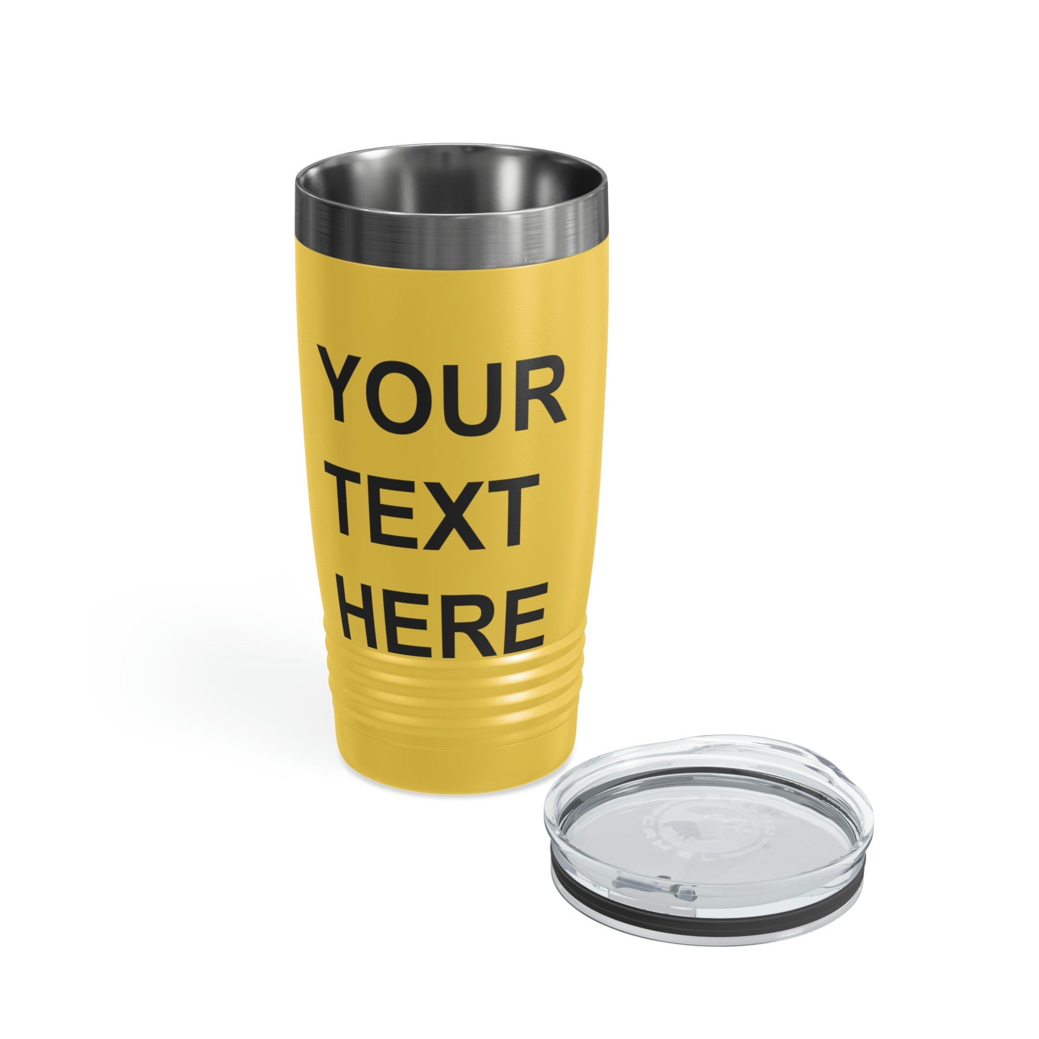 Custom Logo Tumbler in various colors with a clear lid, showcasing personalized designs.