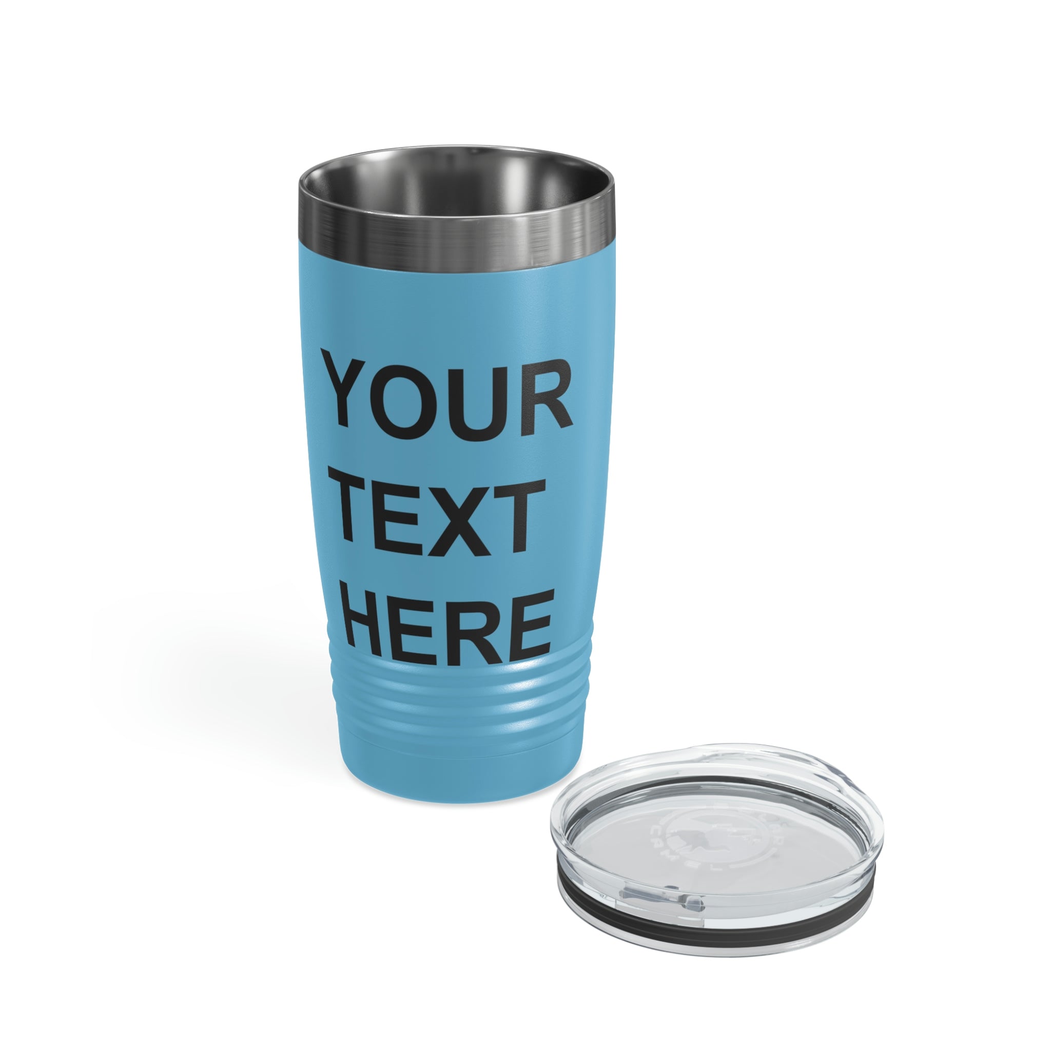 Custom Logo Tumbler in various colors with a clear lid, showcasing personalized designs.