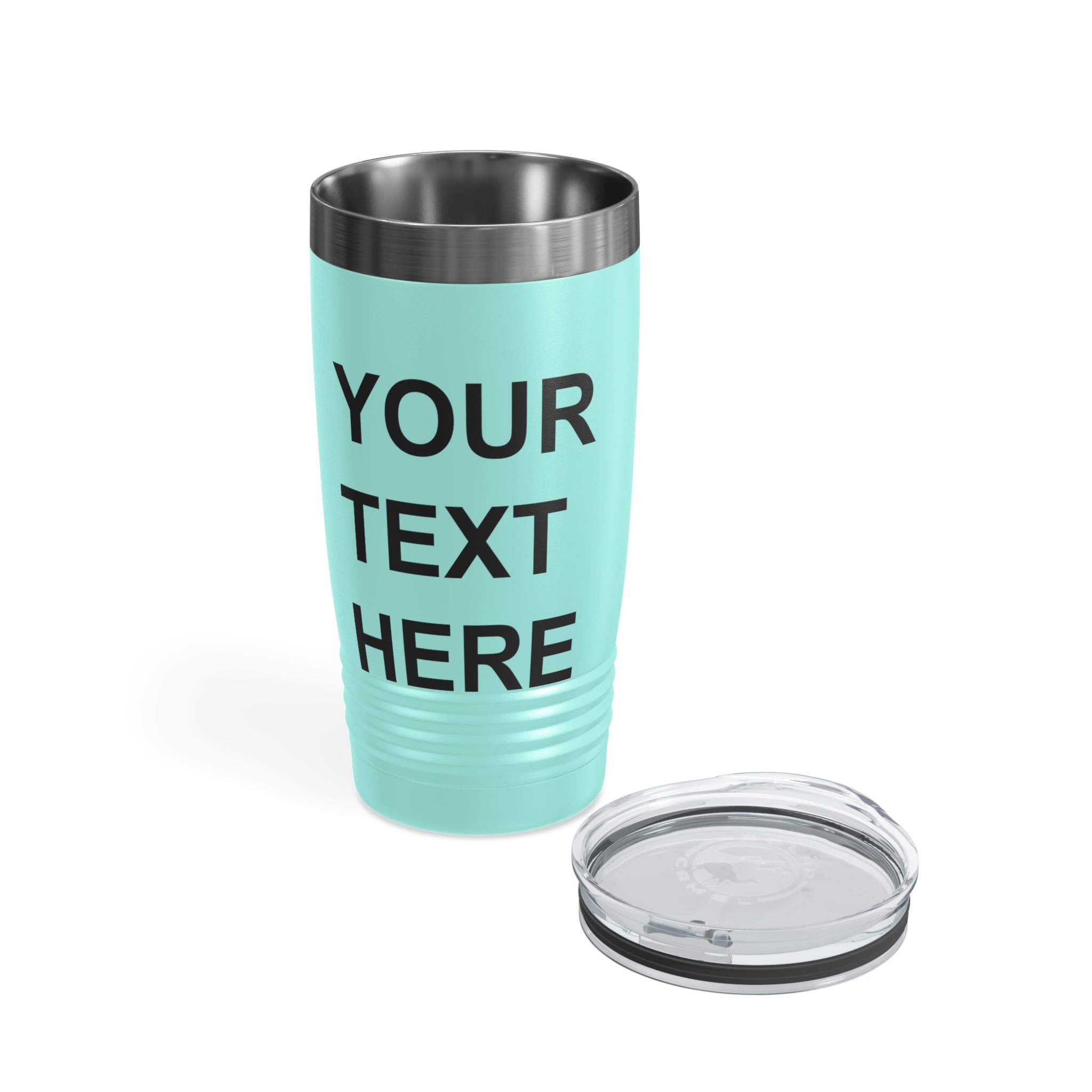 Custom Logo Tumbler in various colors with a clear lid, showcasing personalized designs.